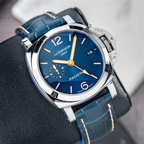 panerai luminor gmt blue|panerai luminor chronograph price.